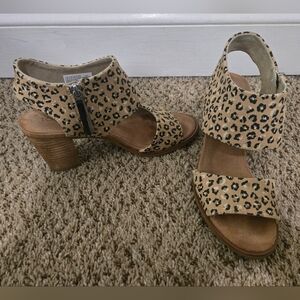 Toms Leopard Print Women's Wedge Sandals